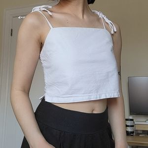 Cropped cotton tank top